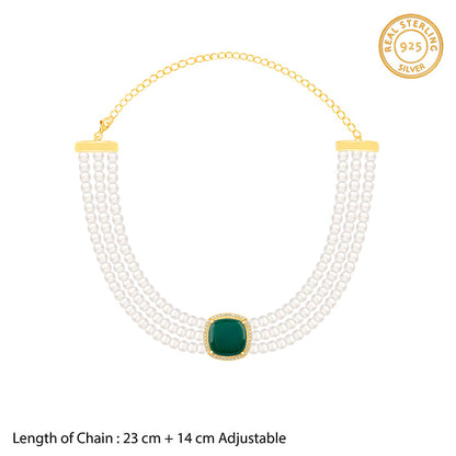 Golden Evergreen Pearl Choker