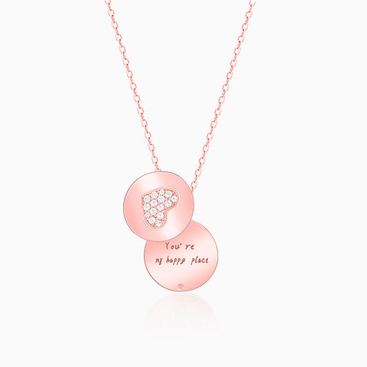 Rose Gold You're My Happy Place Pendant With Link Chain