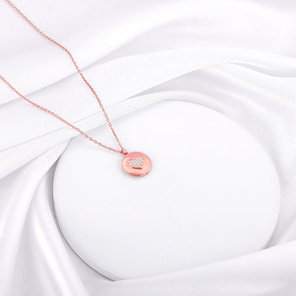 Rose Gold You're My Happy Place Pendant With Link Chain