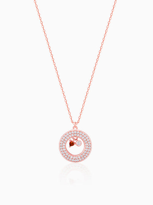 Rose Gold Special Slides Open Pendant With Link Chain