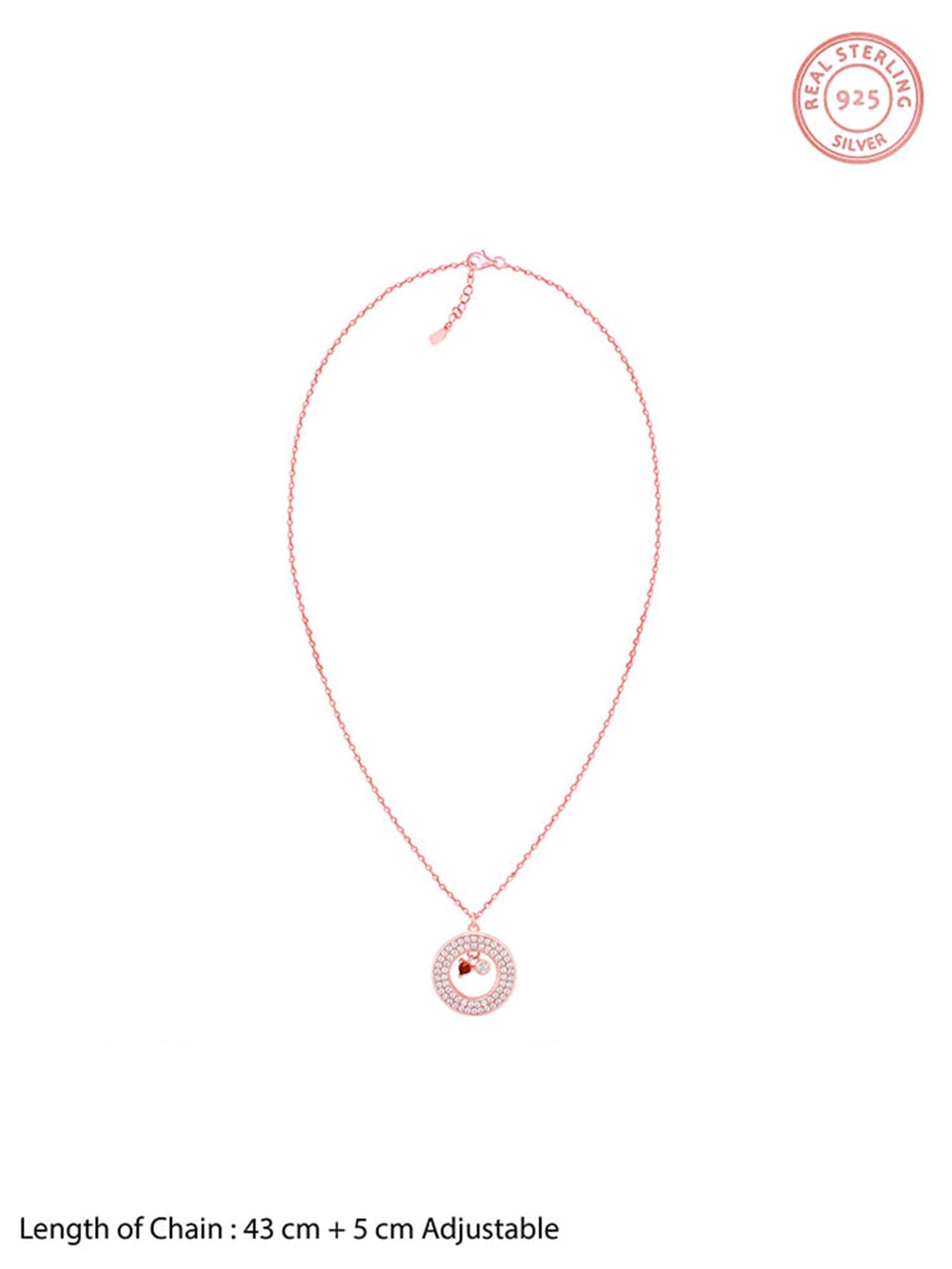 Rose Gold Special Slides Open Pendant With Link Chain