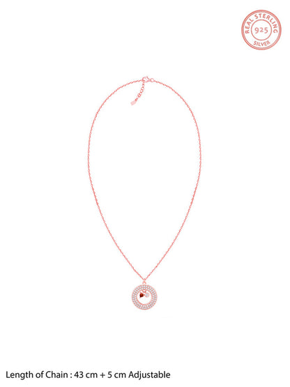 Rose Gold Special Slides Open Pendant With Link Chain