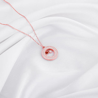 Rose Gold Special Slides Open Pendant With Link Chain