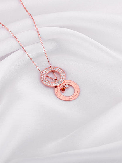 Rose Gold Special Slides Open Pendant With Link Chain