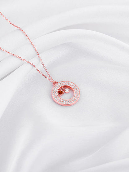 Rose Gold Two Hearts Becoming One Pendant With Link Chain
