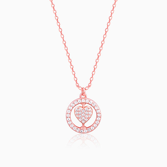 Rose Gold Custom Endless Love Pendant With  Link Chain