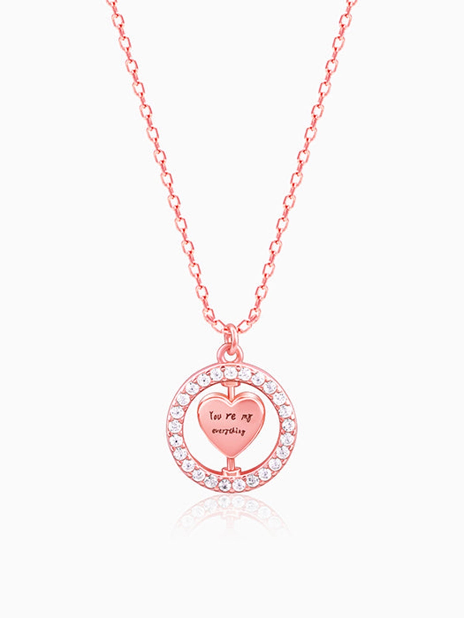 Rose Gold Custom Endless Love Pendant With  Link Chain