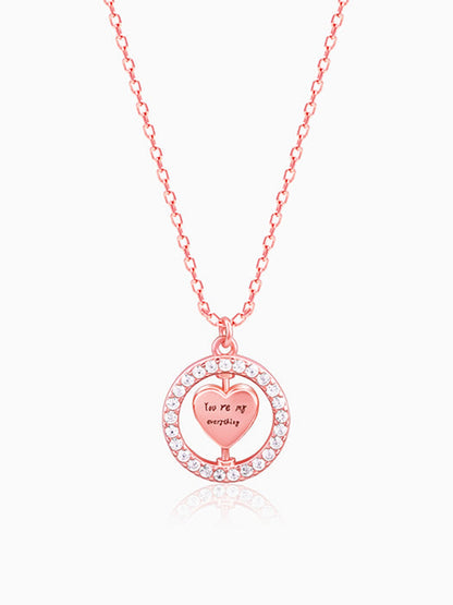 Rose Gold Custom Endless Love Pendant With  Link Chain