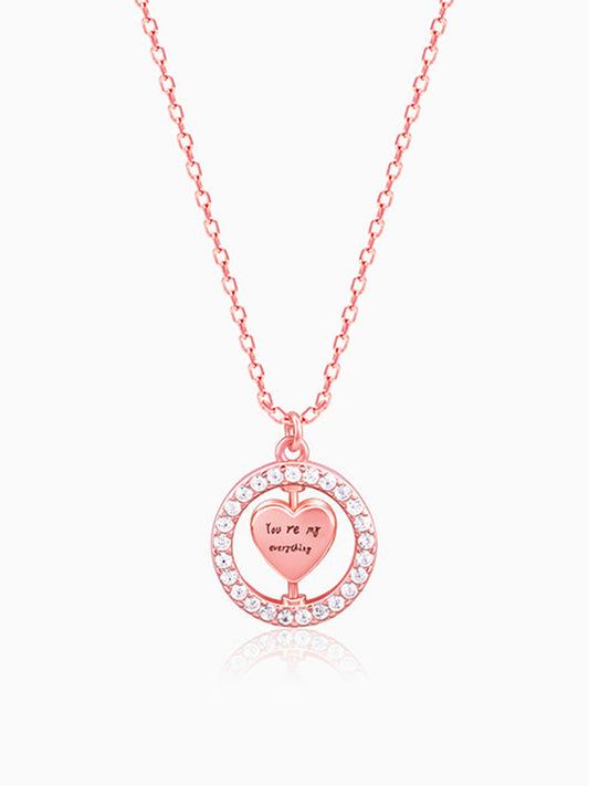 Rose Gold Custom Endless Love Pendant With  Link Chain