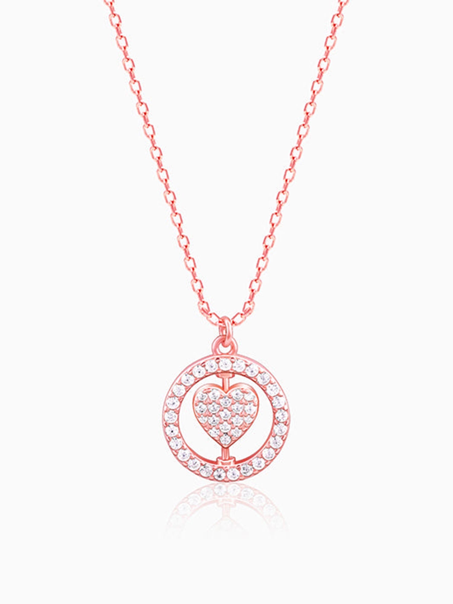 Rose Gold Custom Endless Love Pendant With  Link Chain