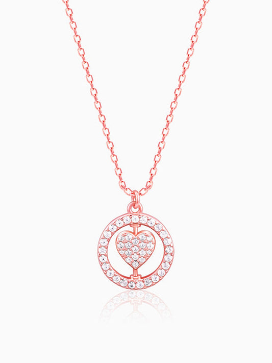 Rose Gold Custom Endless Love Pendant With  Link Chain