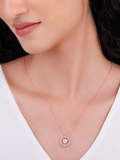 Rose Gold Custom Endless Love Pendant With  Link Chain