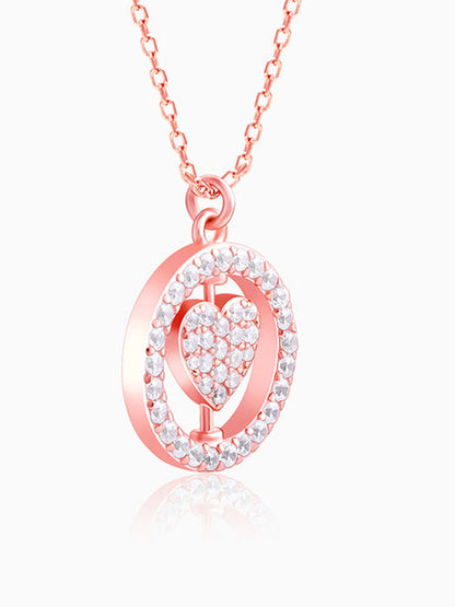 Rose Gold Custom Endless Love Pendant With  Link Chain