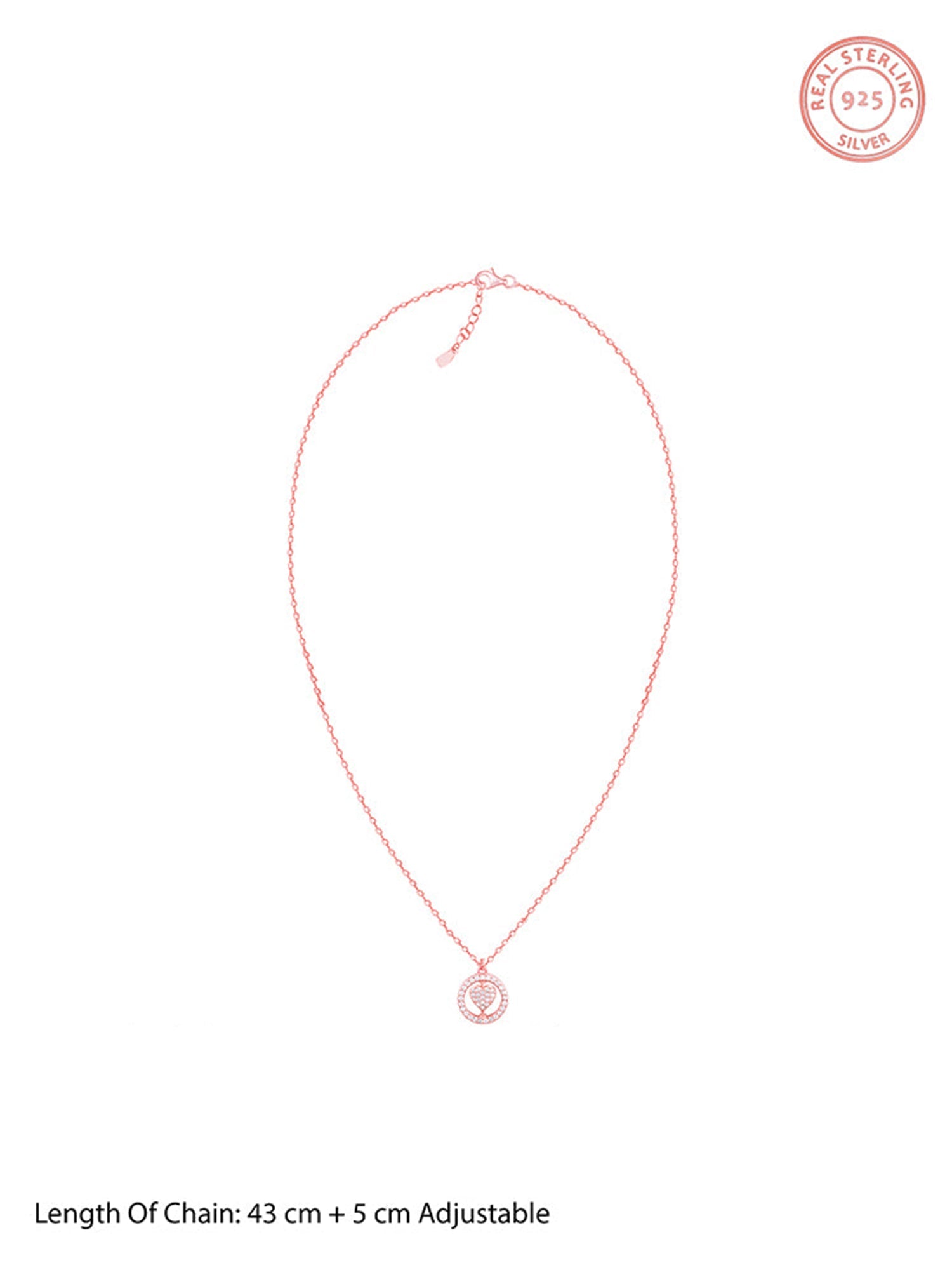 Rose Gold Custom Endless Love Pendant With  Link Chain