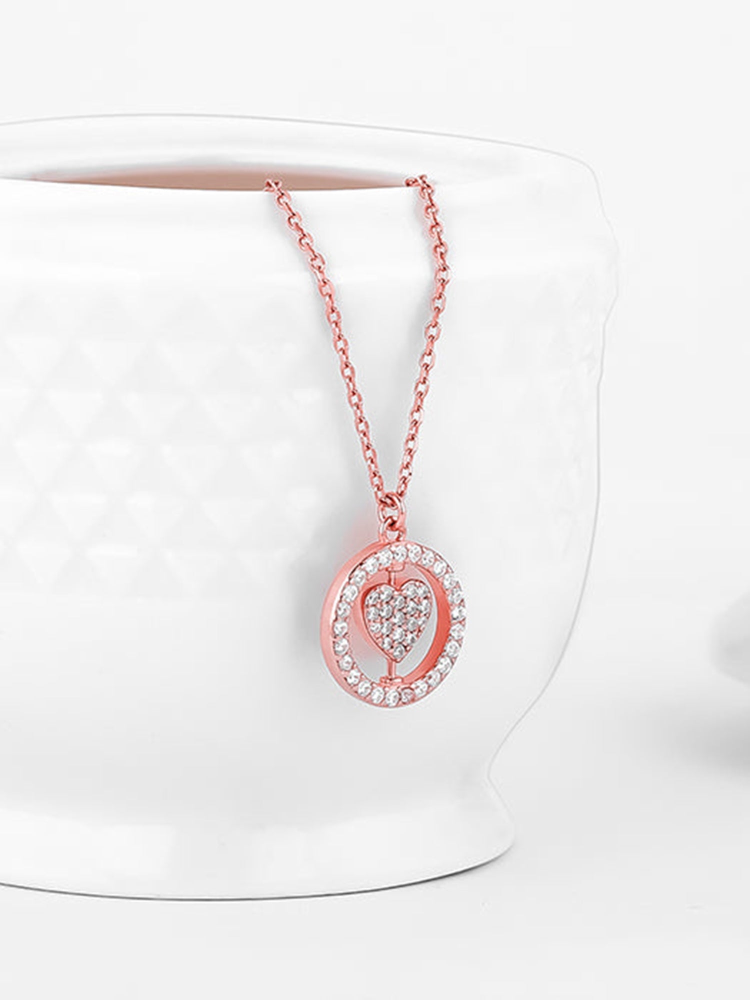 Rose Gold Custom Endless Love Pendant With  Link Chain