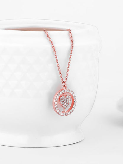Rose Gold Custom Endless Love Pendant With  Link Chain