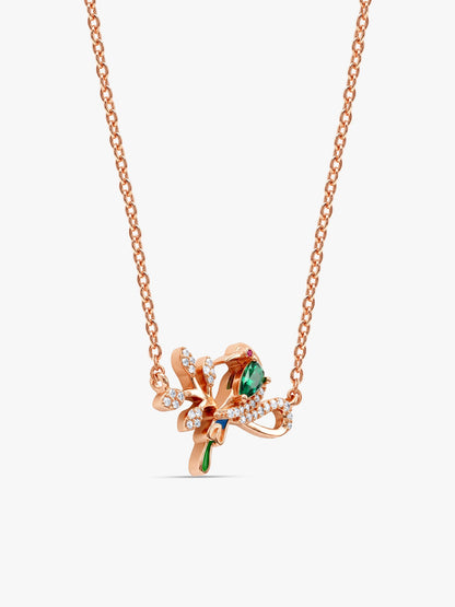 Rose Gold Woody Bird Necklace