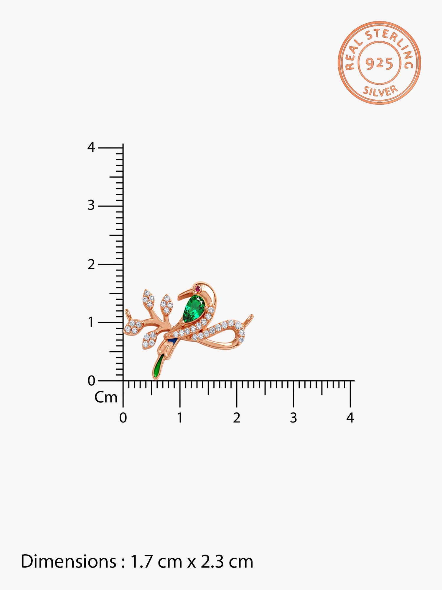 Rose Gold Woody Bird Necklace