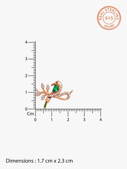 Rose Gold Woody Bird Necklace