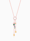 Rose Gold Swinging Bird Pendant with Link Chain