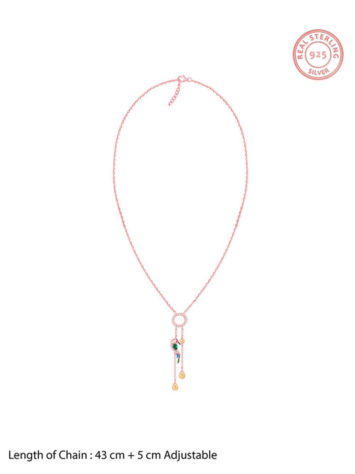Rose Gold Swinging Bird Pendant with Link Chain