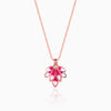 Rose Gold Wing it Pendant With Link Chain