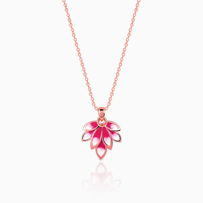 Rose Gold Wing it Pendant With Link Chain