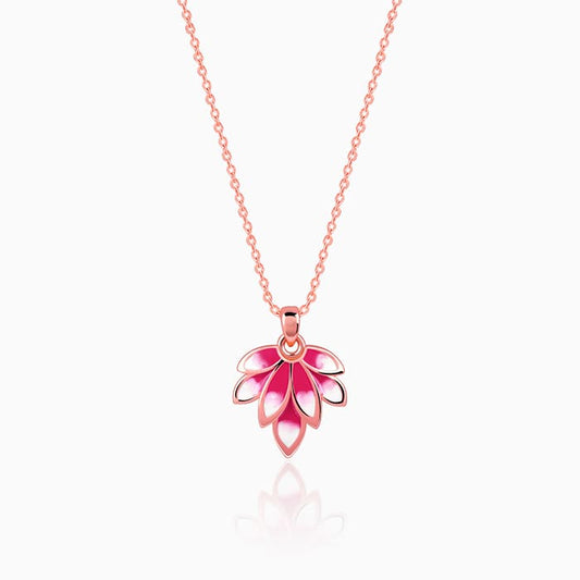 Rose Gold Wing it Pendant With Link Chain