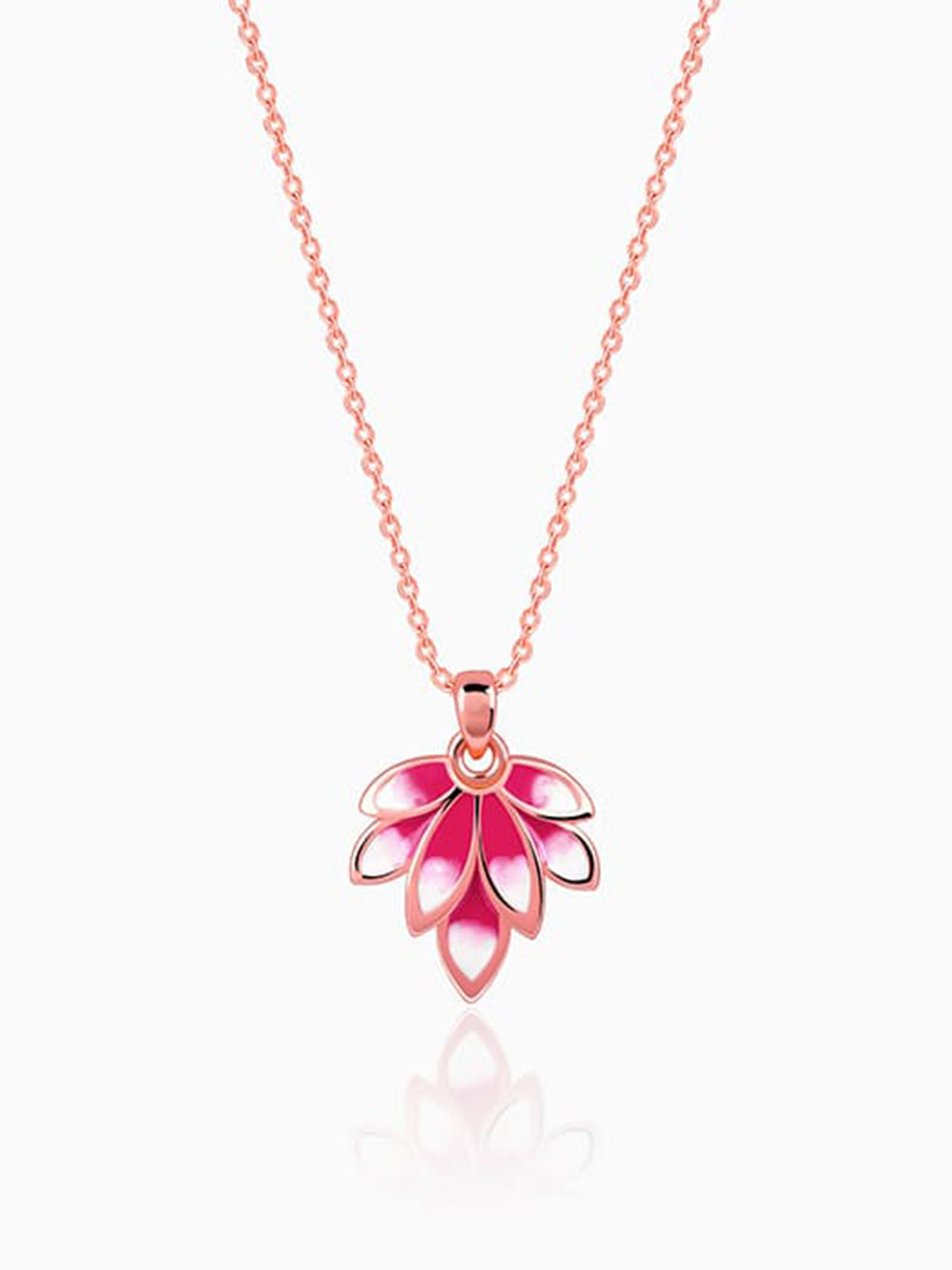 Rose Gold Wing it Pendant With Link Chain