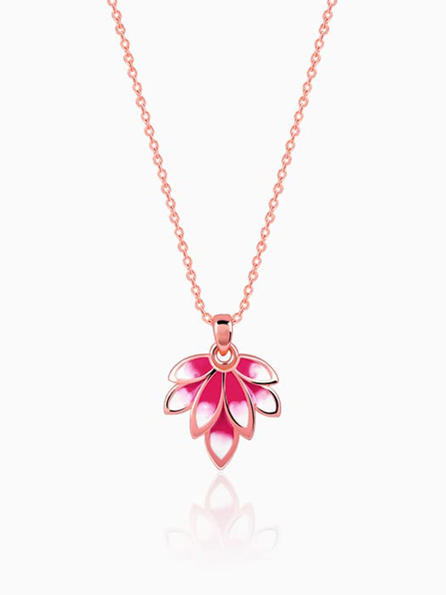 Rose Gold Wing it Pendant With Link Chain