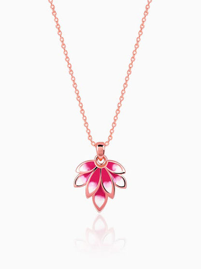 Rose Gold Wing it Pendant With Link Chain