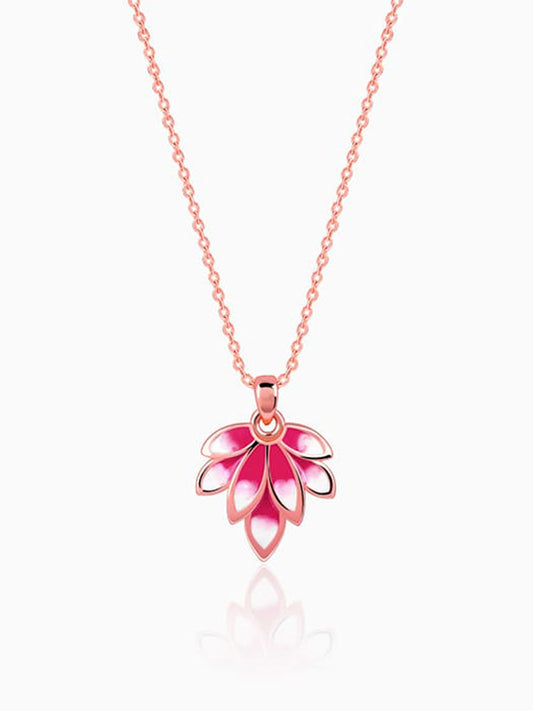 Rose Gold Wing it Pendant With Link Chain