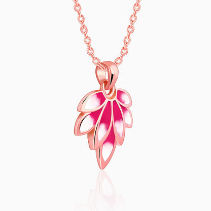 Rose Gold Wing it Pendant With Link Chain