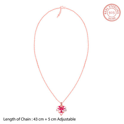 Rose Gold Wing it Pendant With Link Chain