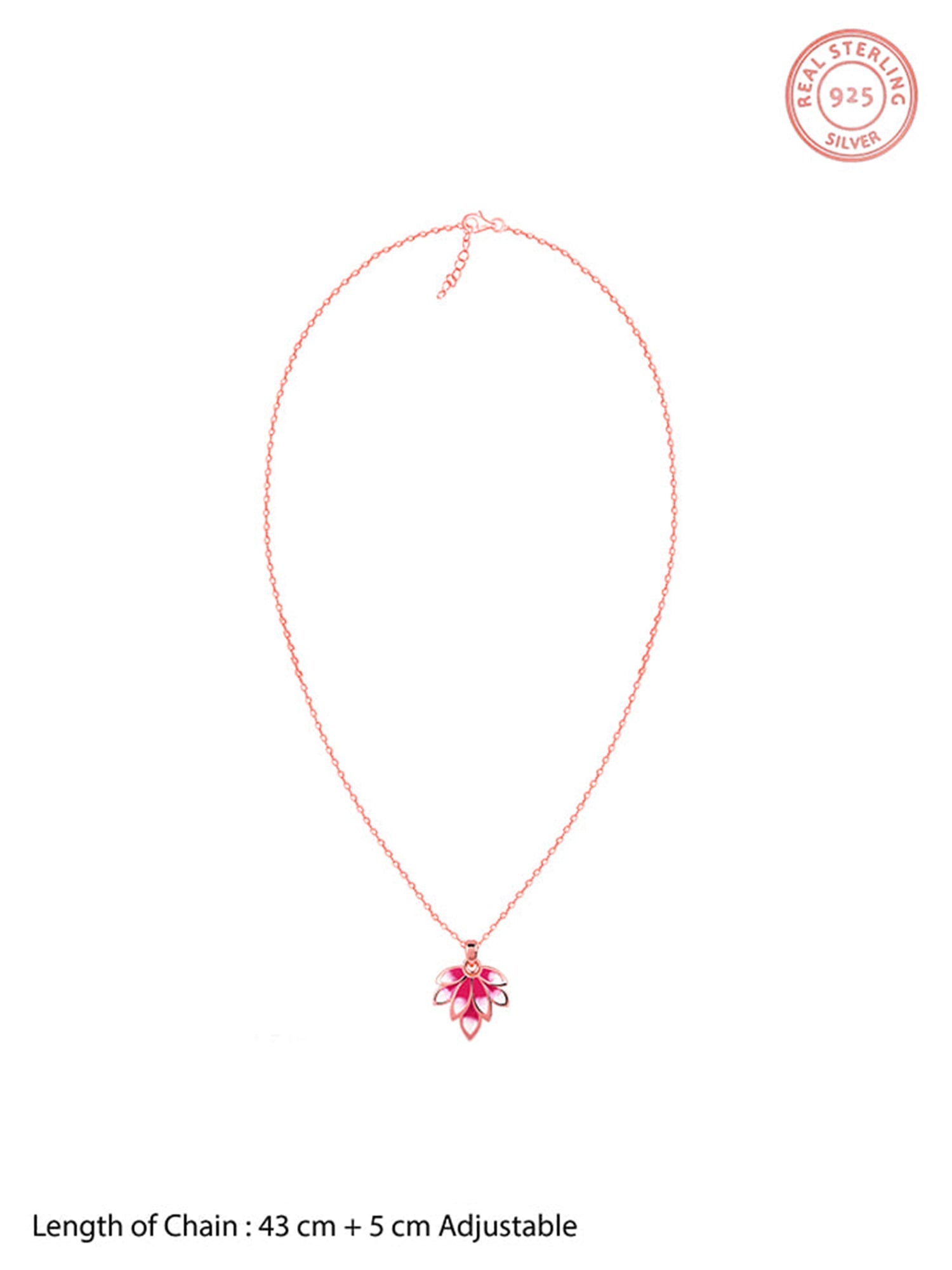 Rose Gold Wing it Pendant With Link Chain
