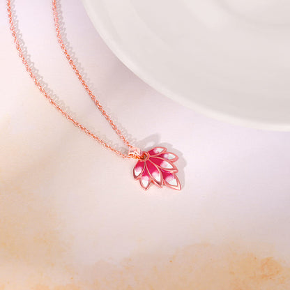 Rose Gold Wing it Pendant With Link Chain