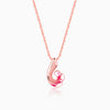 Rose Gold Curled Wing Pendant With Link Chain