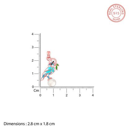 Rose Gold Blissful Bird Pendant With Link Chain