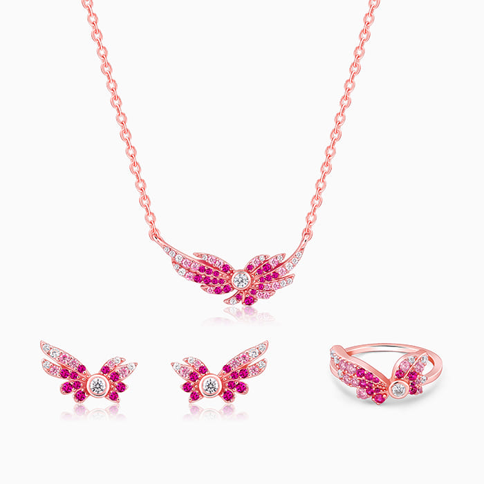 Rose Gold Fly In Pink Set Of Three - Image 1