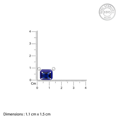 Silver Royal Blue Pendant With Link Chain