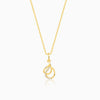 Golden Dual Pear Pendant with Link Chain