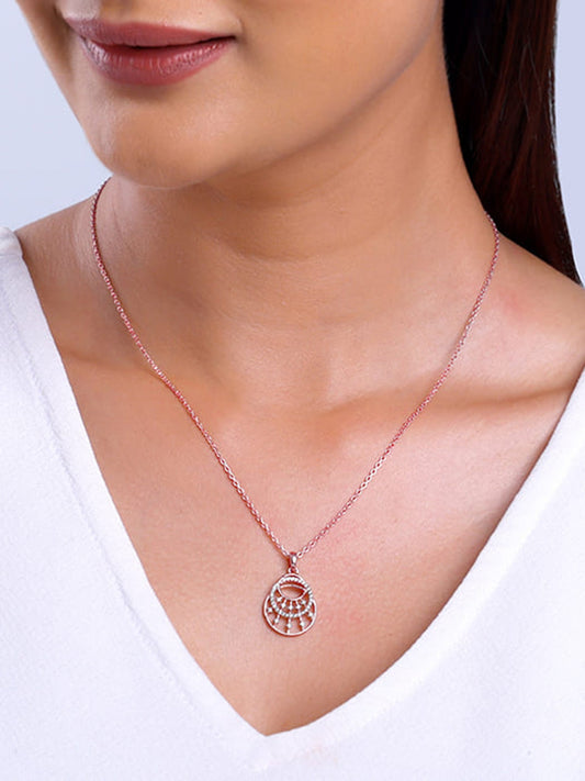 Rose Gold Unseen Happiness Pendant With Link Chain