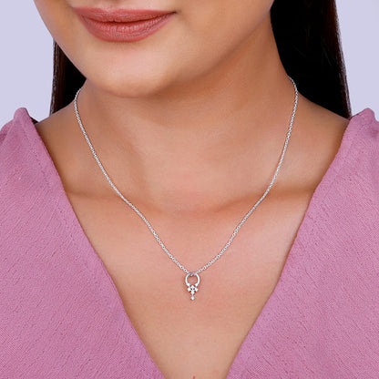 Silver Euphoria Pendant With Link Chain