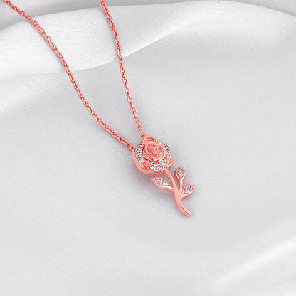 Rose Gold Roseate Pendant with Link Chain