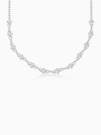 Silver Zircon Excess Necklace