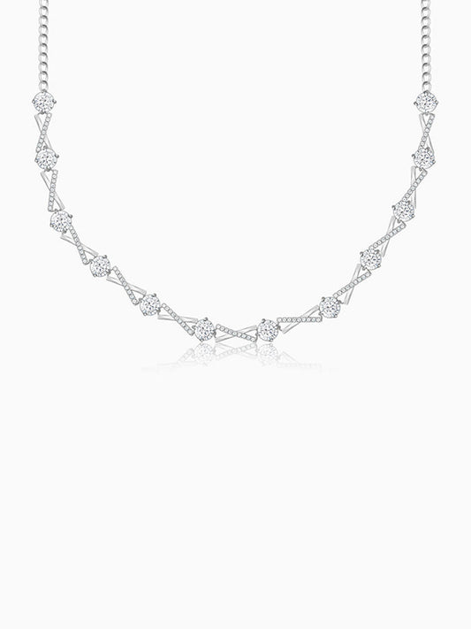 Silver Zircon Excess Necklace