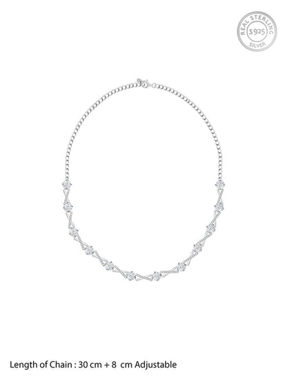 Silver Zircon Excess Necklace