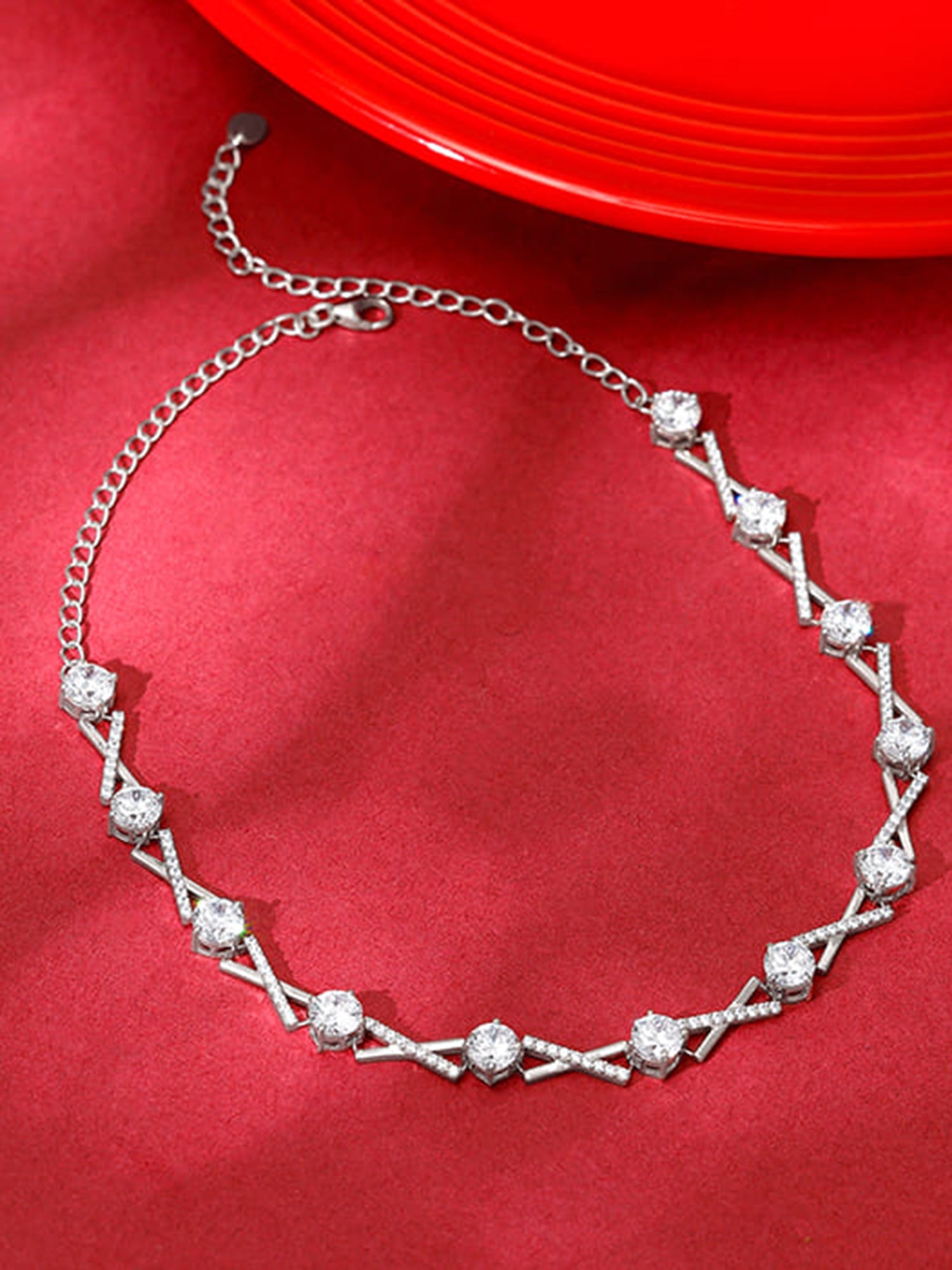 Silver Zircon Excess Necklace