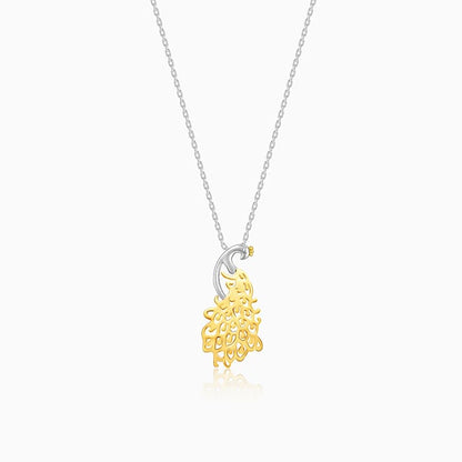 Golden Peacock Pendant with Link Chain