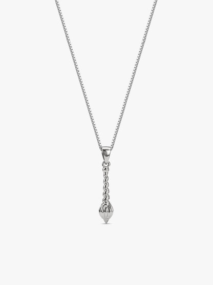 Silver Hanuman Gada Pendant with Box Chain For Him